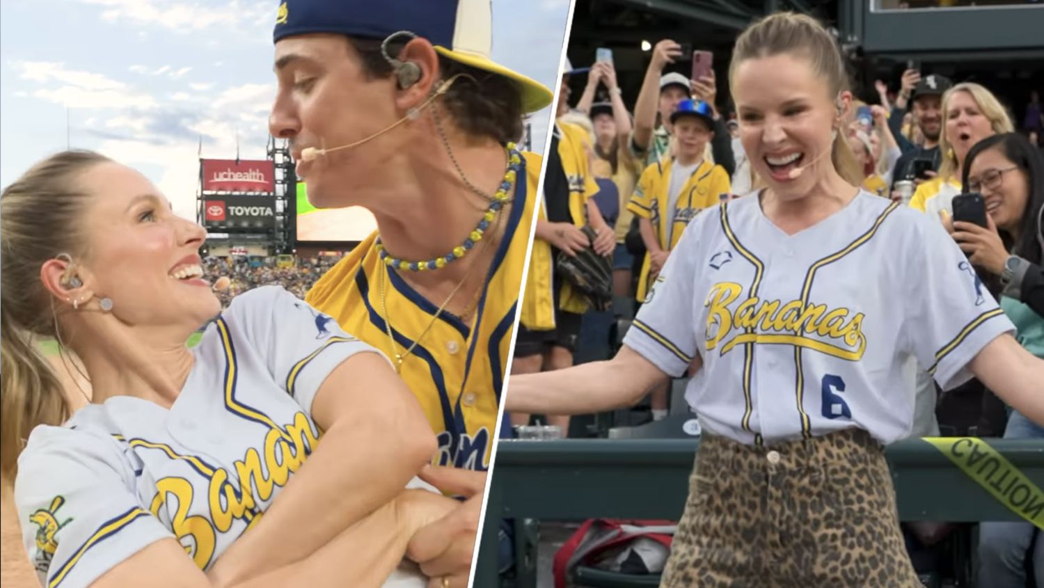 Featured image Surprise Kristen Bell performs Frozen Wicked Dirty Dancing at Savannah Bananas