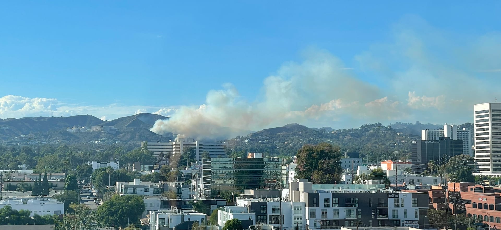 Featured image Getty Fire smoke visible progress stopped in LA